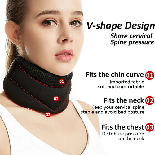 Neck Support Cervical Brace Adjustable Cervical Collar Soft Durable Foam for Relieve Cervical Pain Airplane Travel Nap Health