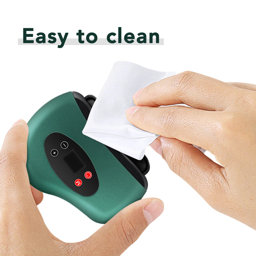 USB Electric Guasha Massager Hot Stone Heating Vibration Scraping Board Neck Back Massage Face Skin Gua Sha Facial Lifting Tools