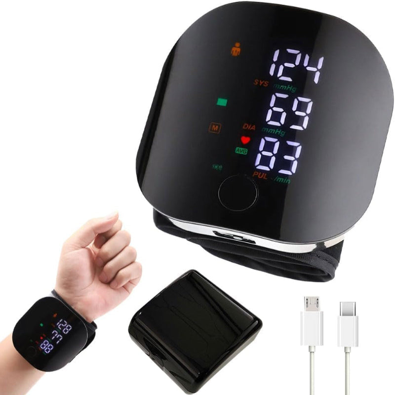 Wrist Blood Pressure Monitor, Automatic Blood Pressure Monitors Wrist, Blood Pressure Monitors with 99X2 Reading Memory, LED Touch Screen, Automatic Voice, Bp Monitor Blood Pressure for Home Use
