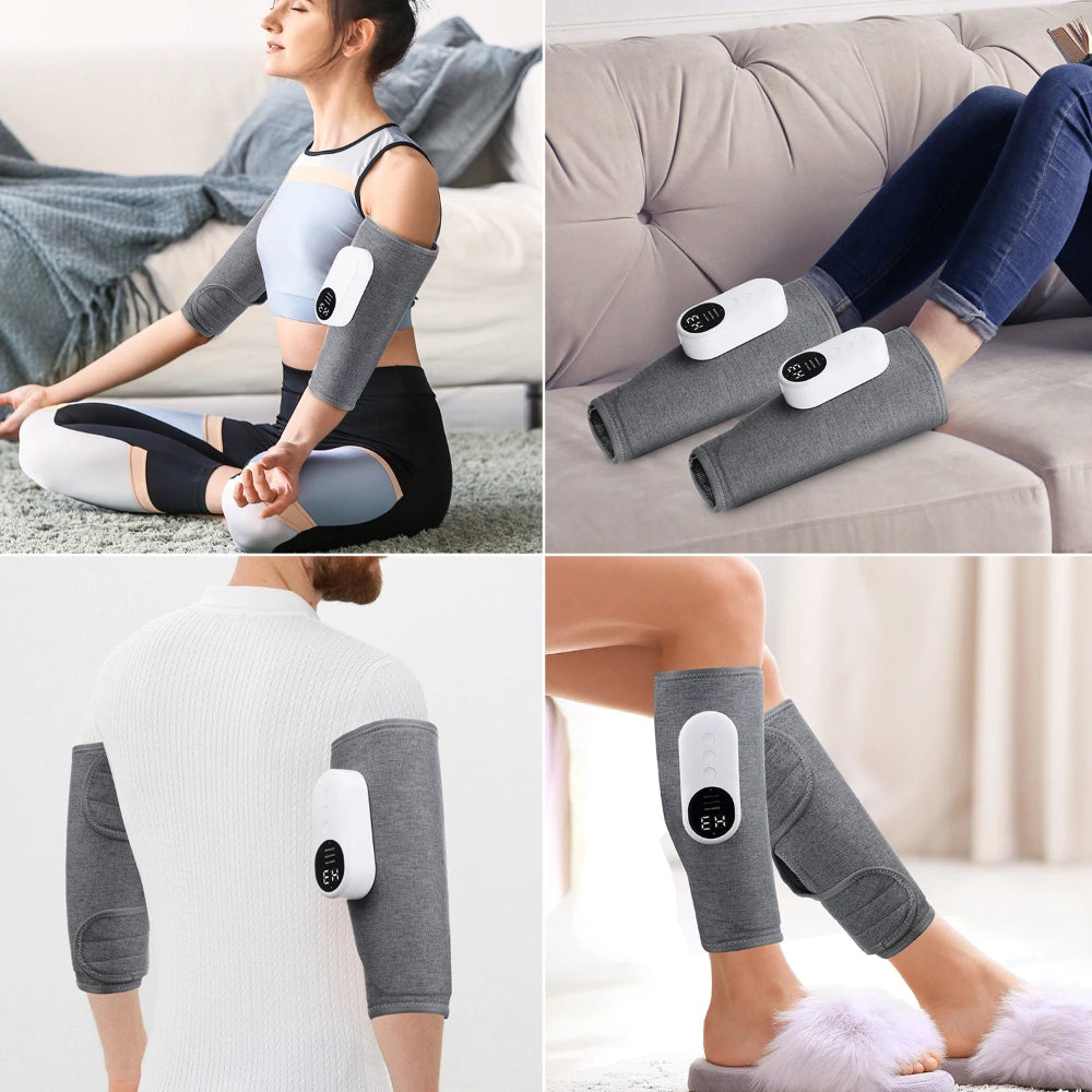 Electric Leg Massager Wireless Airbag Hot Compress Air Compression Leg Calf Massage for Relief Relax Leg Muscles Rechargeable