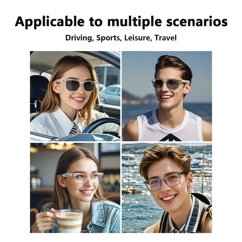 Smart Bluetooth Sport Audio Glasses Wireless Call Music Playback Earphone anti Blue Light UV Protection Sunglasses for Men Women