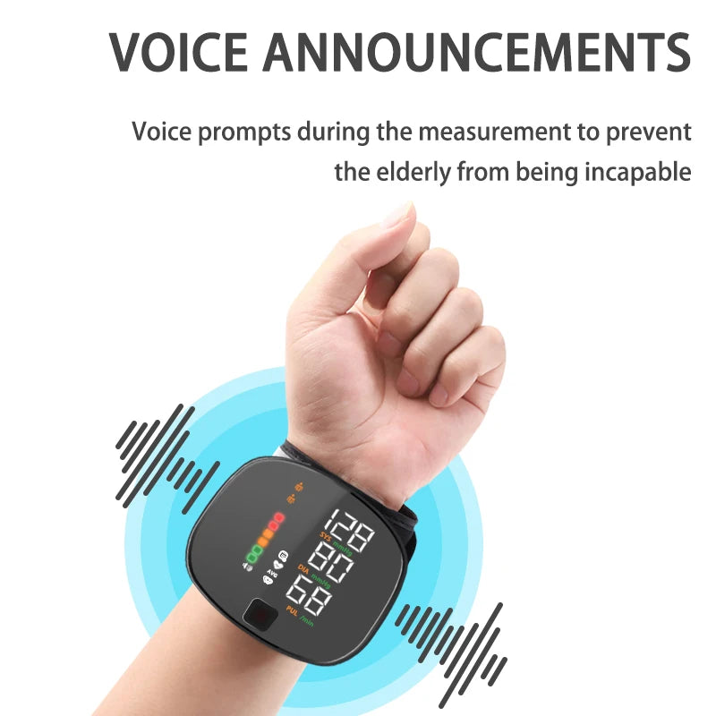 Rechargeable Smart Touch LCD Screen Digital Blood Pressure Monitor with Voice Function and Heart Rate Measurement