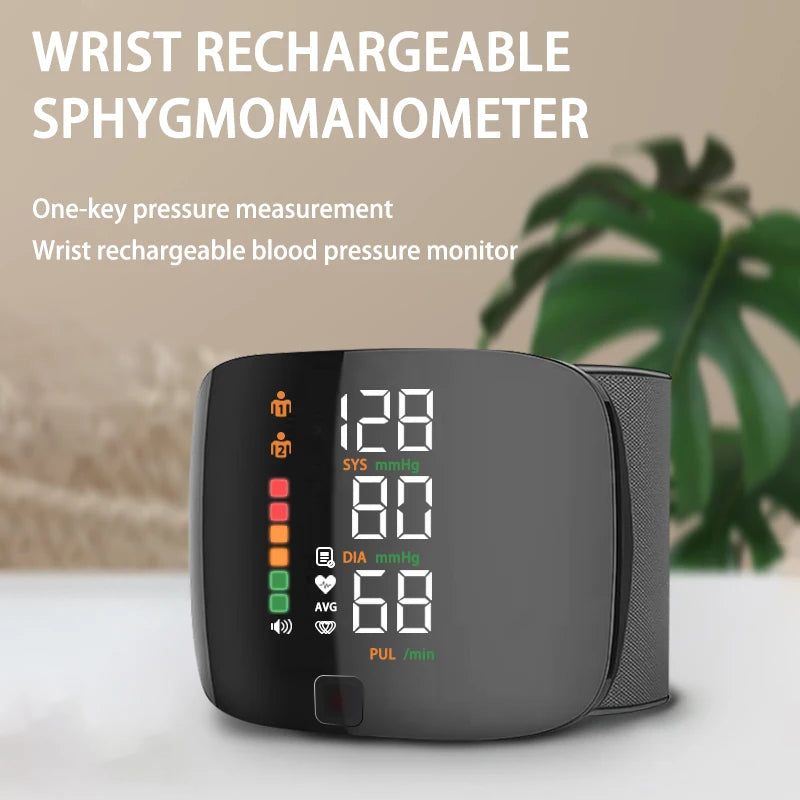 Rechargeable Smart Touch LCD Screen Digital Blood Pressure Monitor with Voice Function and Heart Rate Measurement