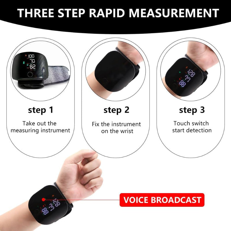 Wrist Blood Pressure Monitor, Automatic Blood Pressure Monitors Wrist, Blood Pressure Monitors with 99X2 Reading Memory, LED Touch Screen, Automatic Voice, Bp Monitor Blood Pressure for Home Use