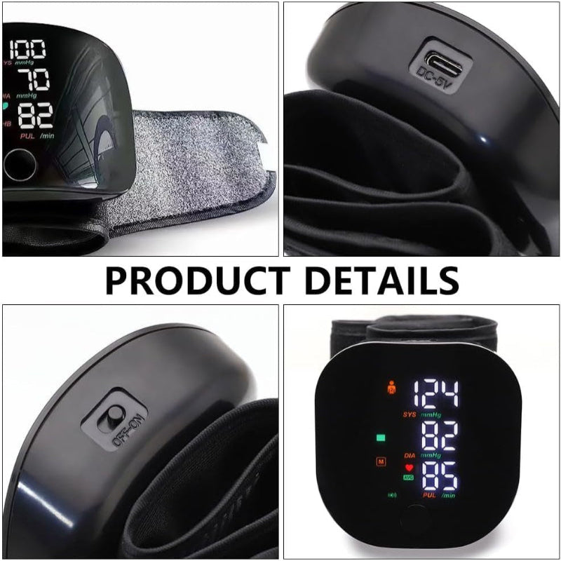 Wrist Blood Pressure Monitor, Automatic Blood Pressure Monitors Wrist, Blood Pressure Monitors with 99X2 Reading Memory, LED Touch Screen, Automatic Voice, Bp Monitor Blood Pressure for Home Use