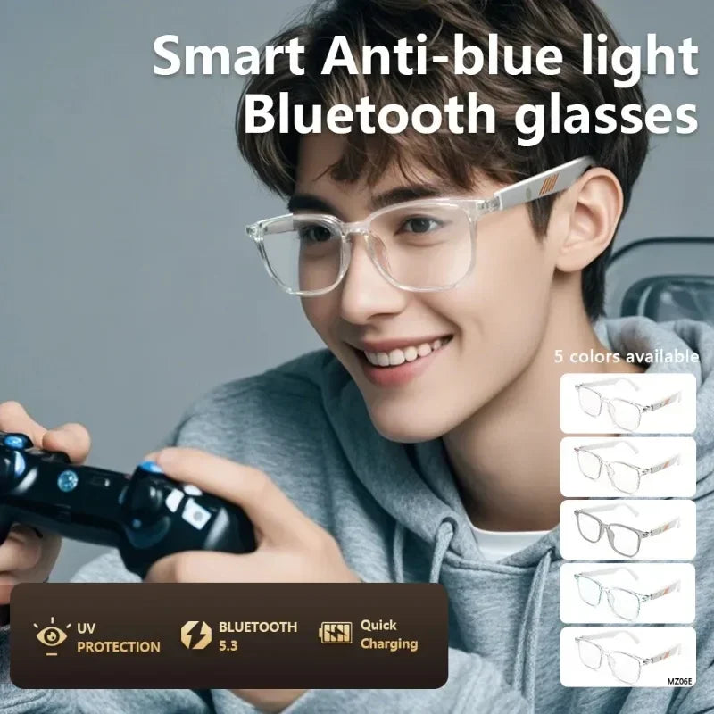 Smart Bluetooth Sport Audio Glasses Wireless Call Music Playback Earphone anti Blue Light UV Protection Sunglasses for Men Women