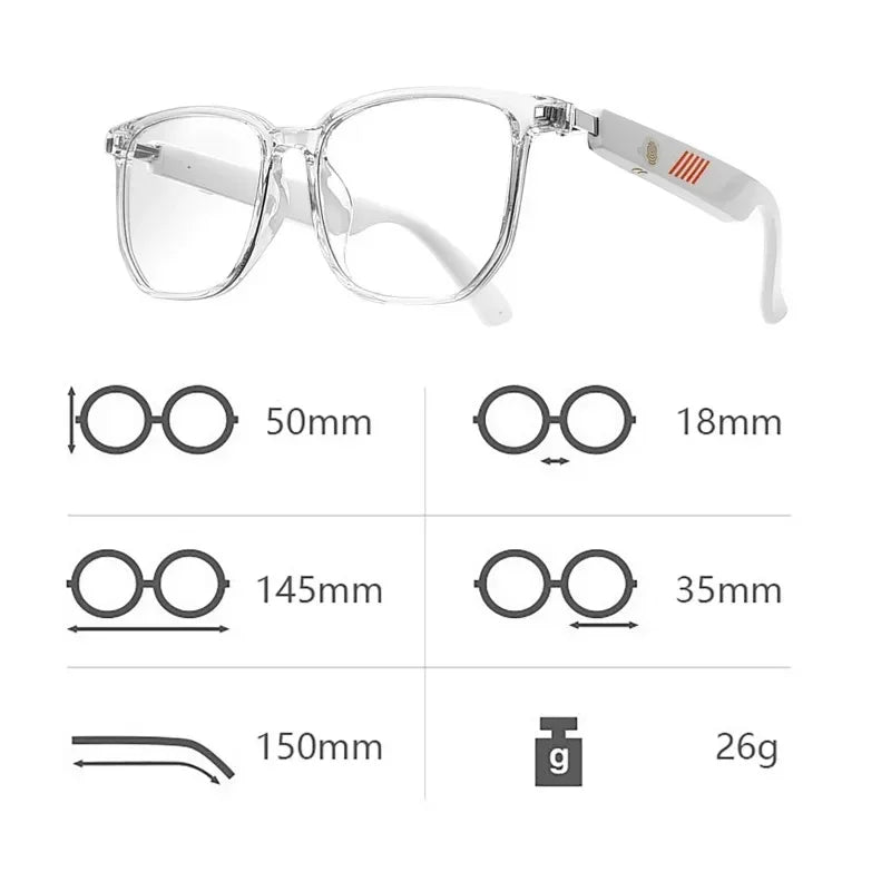Smart Bluetooth Sport Audio Glasses Wireless Call Music Playback Earphone anti Blue Light UV Protection Sunglasses for Men Women