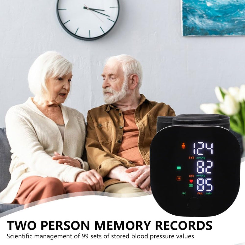 Wrist Blood Pressure Monitor, Automatic Blood Pressure Monitors Wrist, Blood Pressure Monitors with 99X2 Reading Memory, LED Touch Screen, Automatic Voice, Bp Monitor Blood Pressure for Home Use